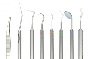 dental tools, 3D rendering isolated on white background